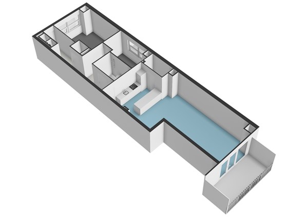 Floorplan - Van Oldenbarneveldtstraat 52M, 1052 KC Amsterdam